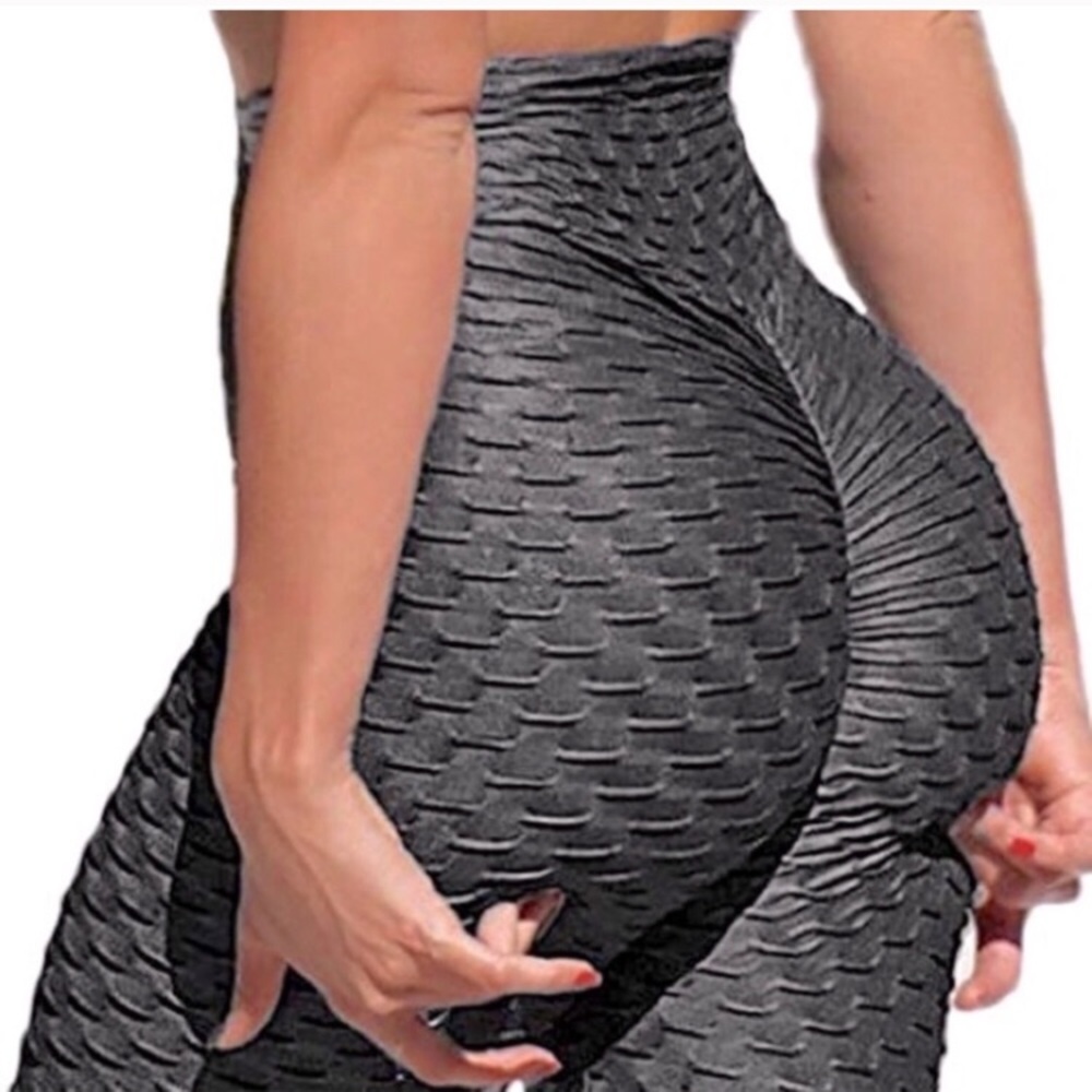 New! Charcoal Brazilian Butt Scrunch Honeycomb Leggings